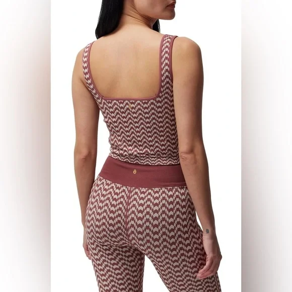 SPIRITUAL GANGSTER ATHENA JACQUARD SEAMLESS CROP TANK & LEGGINGS 2pc Set - Picture 5 of 15